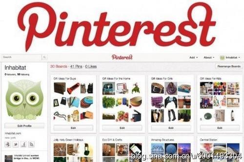 Pinterest：图片分享类的社交网站